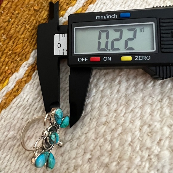 ❤️ Kingman Dahlia Turquoise Sterling 925 Butterfly Dragonfly Ring Navajo Sz 6.75 - Picture 13 of 17